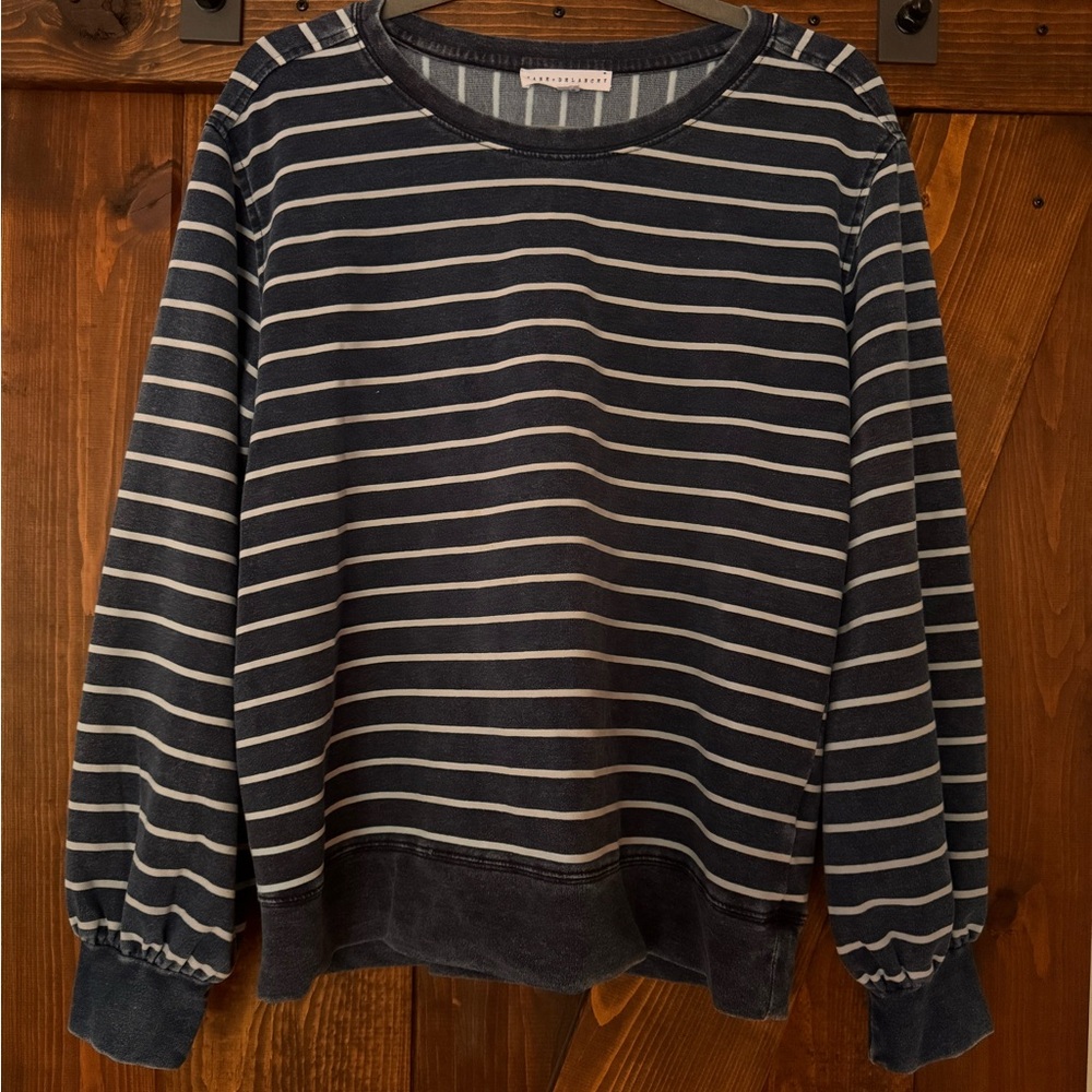 Jane and Delancey Navy Striped Top